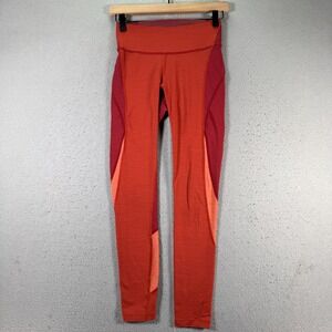 Outdoor Voices Tech Sweat Zoom‎ Leggings Womens XS Orange Red Outdoor Activewear